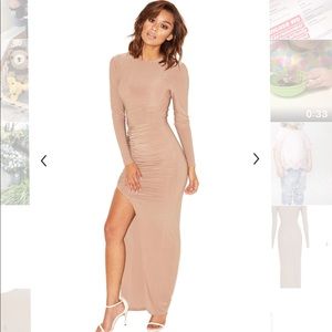 Mistress Rocks long sleeve nude dress